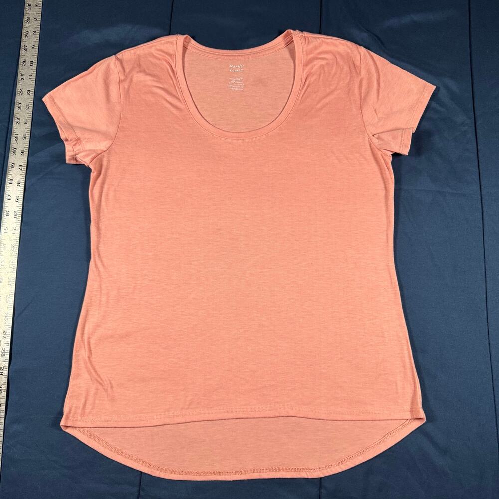 Jennifer Lauren Peach Blush High Low Tunic Top Women’s Large